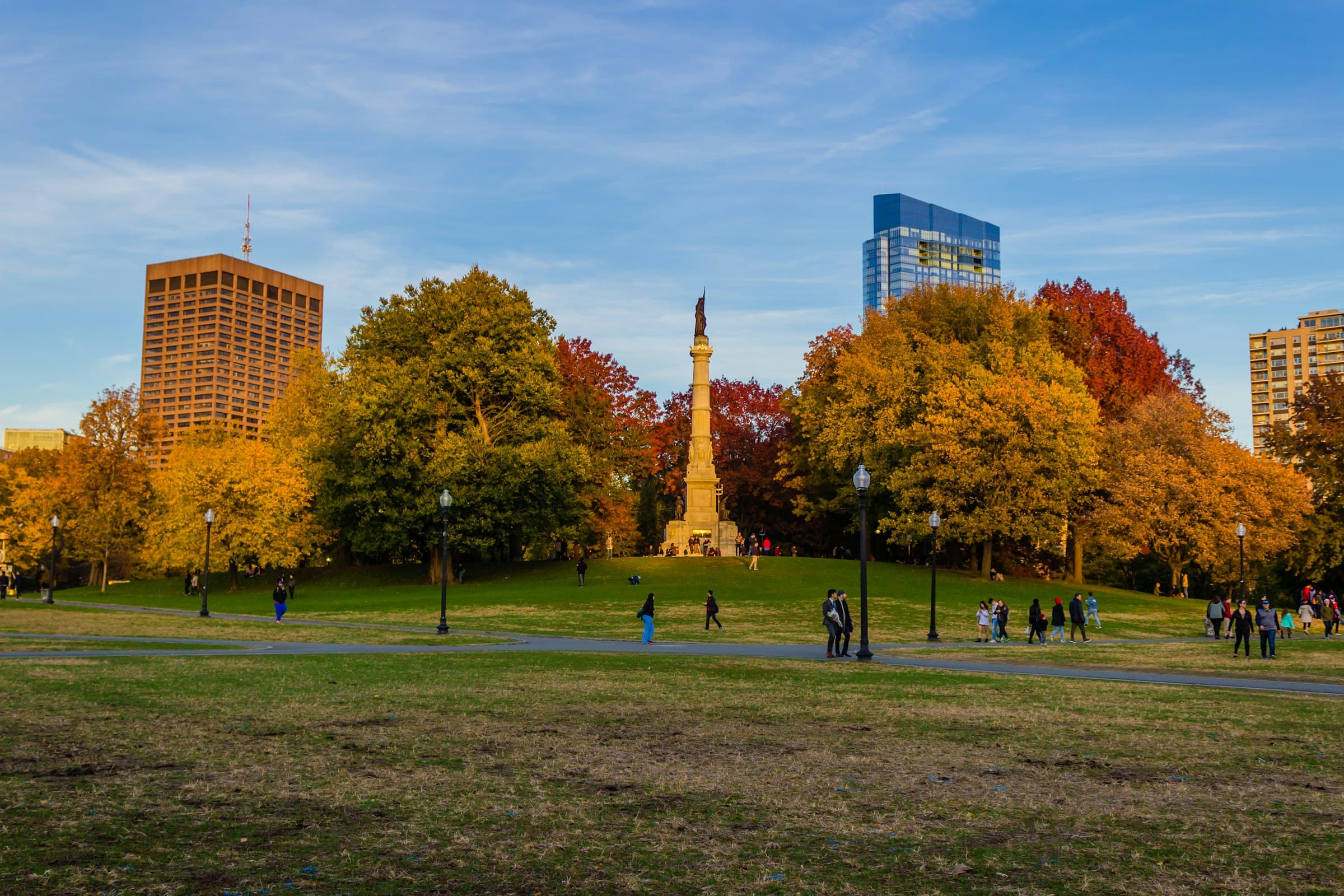 Boston Public Garden — people in the park