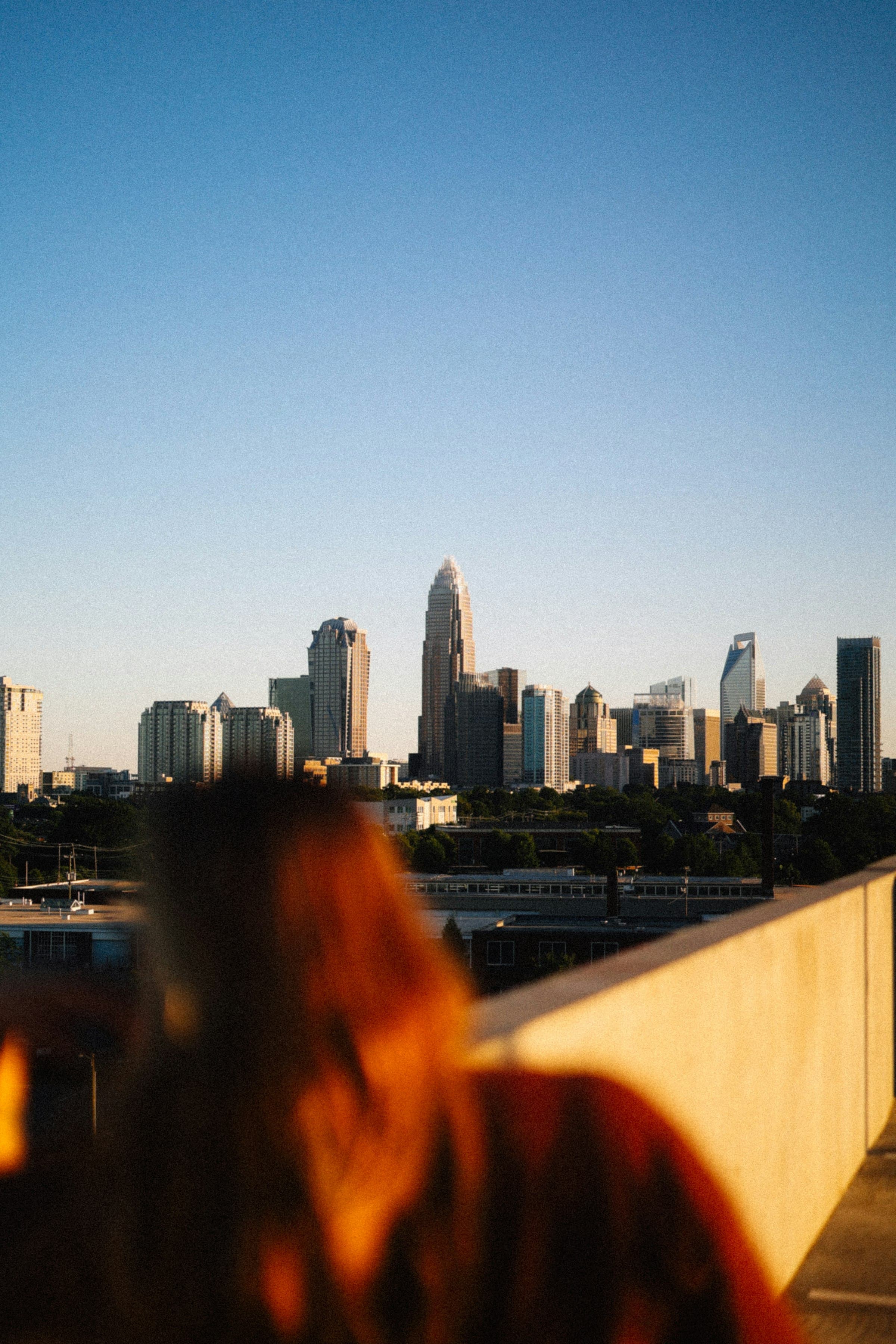 Charlotte, North Carolina skyline at sunset