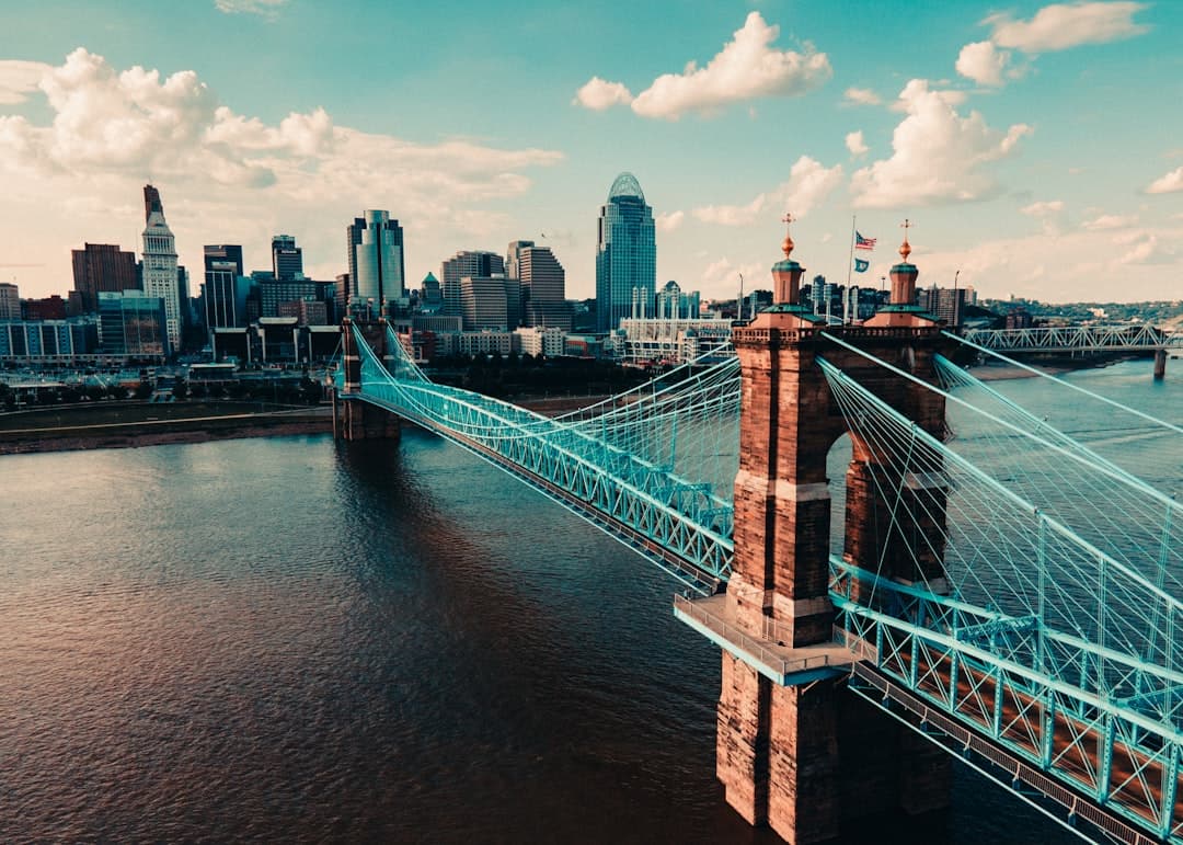 Cincinnati Ohio riverfront skyline