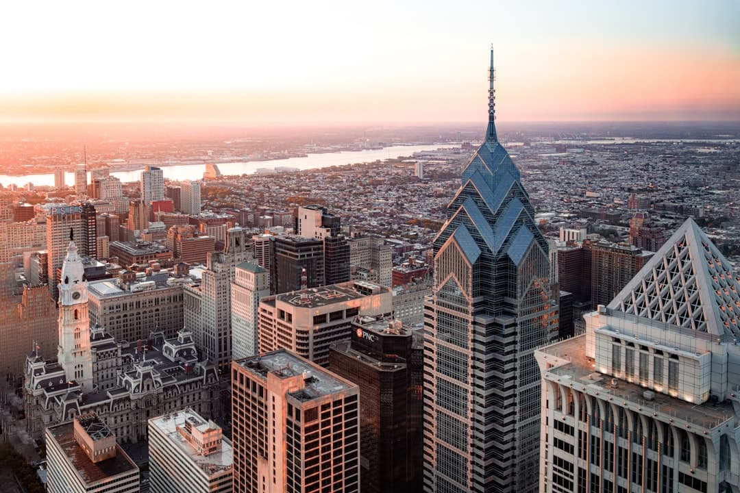 Philadelphia Pennsylvania skyline along the Schuylkill