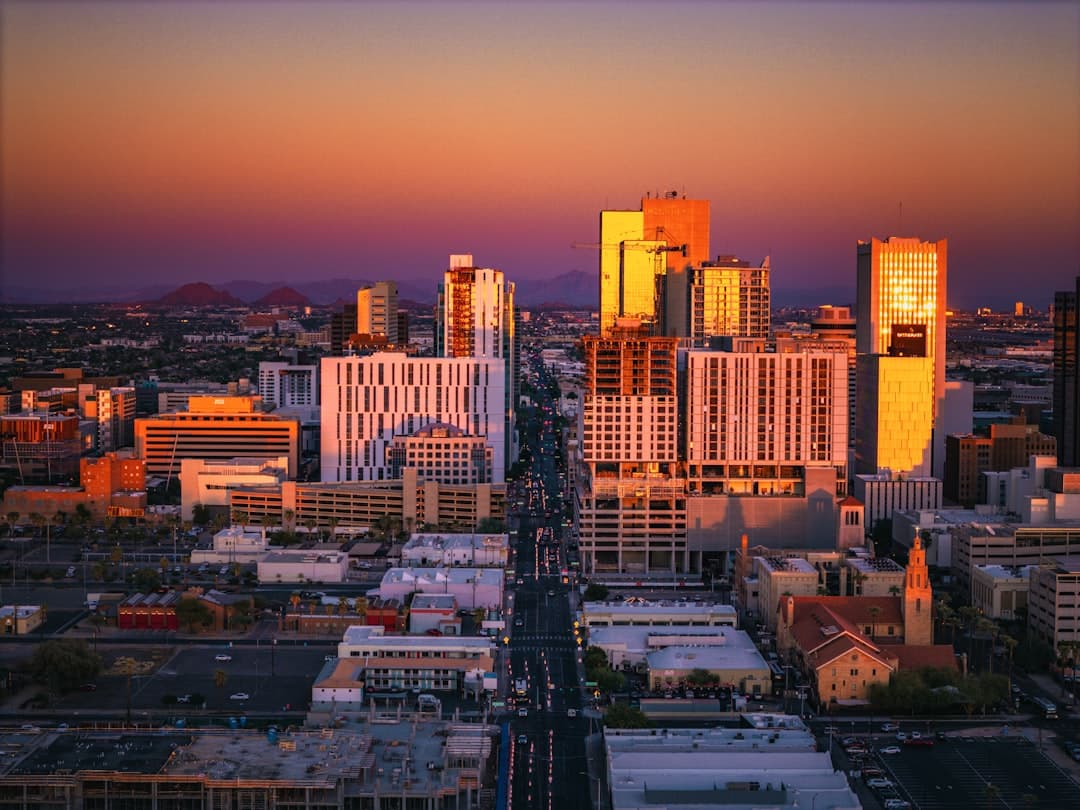 Phoenix Arizona desert skyline at sunset